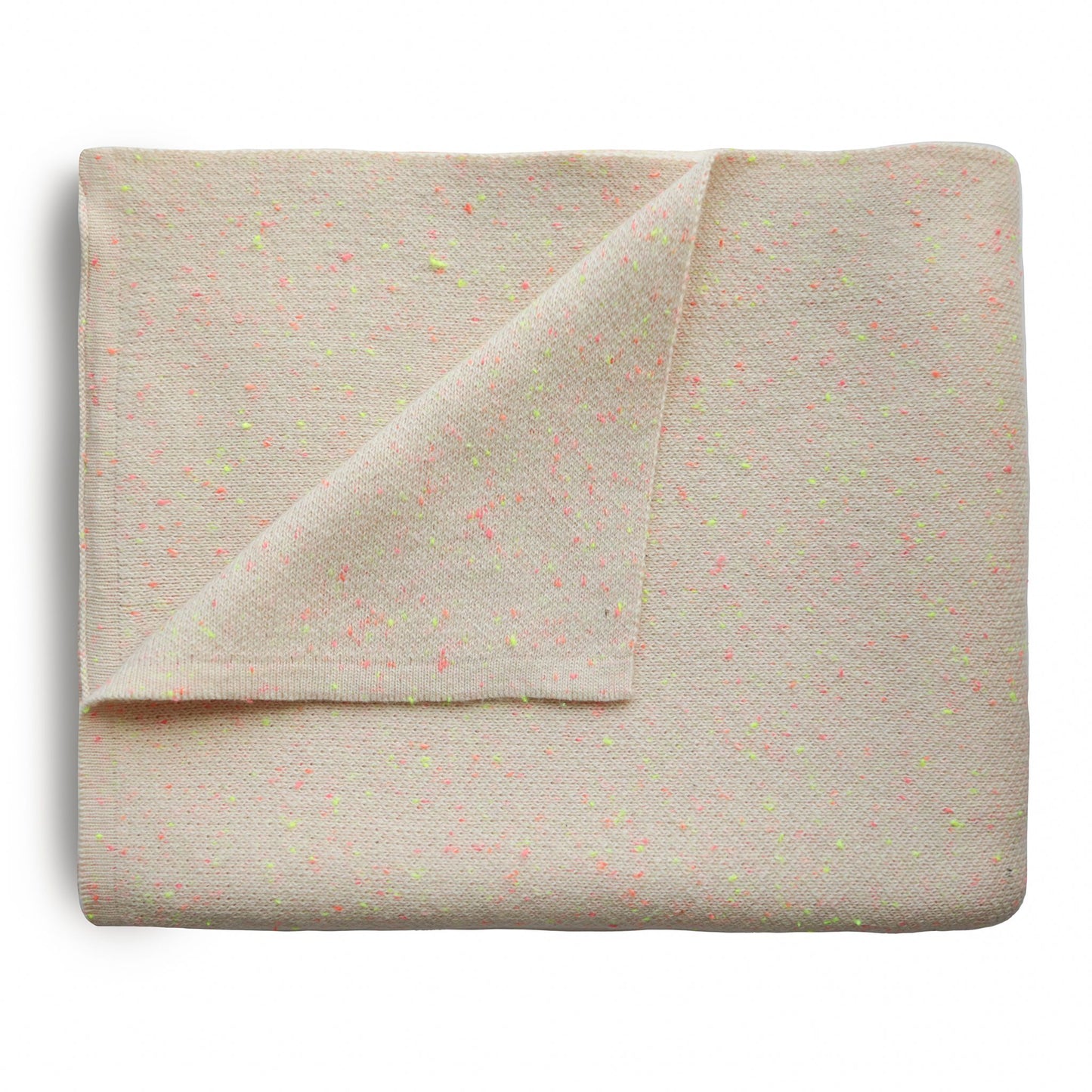 Knitted Confetti Baby Blanket-Peach